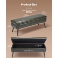 thumbnail image 2 of VEVOR PU Leather Storage Ottoman Bench Shoe Seat with Storage & Metal Legs Green, 2 of 9