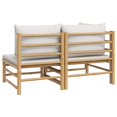 thumbnail image 5 of vidaXL 2 Piece Garden Lounge Set with Light Grey Cushions Bamboo, 5 of 5