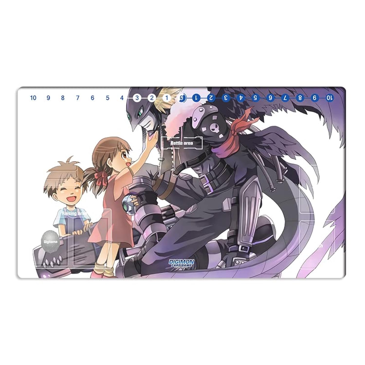 Mlikemat New DTCG Duel Playmat Digimon Beelzemon Trading Card Game TCG CCG Mat Pad + Free Bag (ZD002-49-SM)