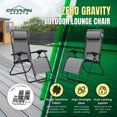 thumbnail image 2 of Caravan Canopy Infinity Zero Gravity Steel Frame Patio Deck Chair, Grey (Pair), 2 of 9