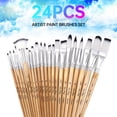thumbnail image 2 of 24PCS Paint Brushes Set Kit Artist Professional Paintbrush Round Brushes with Nylon Hair for Acrylic, 2 of 8
