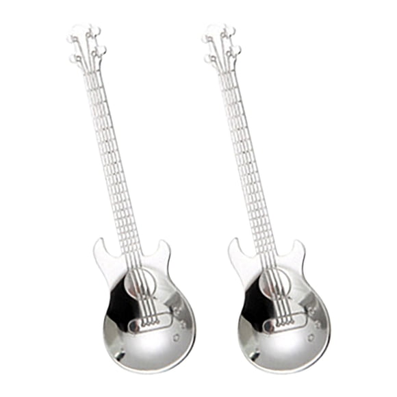 Agiferg Cuillère en Acier Inoxydable Cuillère Guitare Cuillère à Café Cuillère à Mélanger Cuillère à Bar à Glace Cuillère à Musique Cuillère à Bar à Musique Cuillère à Mug