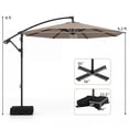thumbnail image 2 of Costway Parasol Suspendu Déporté de 10 Pi avec Base pour Patio, Rotation à 360°, Brun, 2 of 9