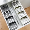 thumbnail image 4 of axGear Kitchen Drawer Organizer Tray for Cutlery Silverware Spoon Forks Storage Gray, 4 of 8