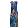 thumbnail image 4 of TJAZFJPA Robe d'Automne Femme Mode Printemps et Été Imprimée Sans Manches Col en V Fermeture Éclair Latérale Robe de Plage Grande Taille Robe Noire, 4 of 5