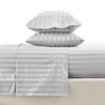thumbnail image 2 of Hotel Style 4-Piece 600 Thread Count Grey Stripe Egyptian Cotton Adult Bed Sheet Set, King-Deep Pocket, 2 of 6