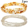 thumbnail image 2 of 2PCS Women Waist Bead Chain Fashion Bead Body Chain Belly Chain for Beach, 2 of 10
