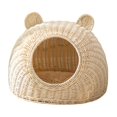 thumbnail image 1 of DOLITY Cat Bed, Semi-closed, Round, Flat Bottom, Indoor, Nest, Cat Cage, Washable Hide, S, 1 of 8
