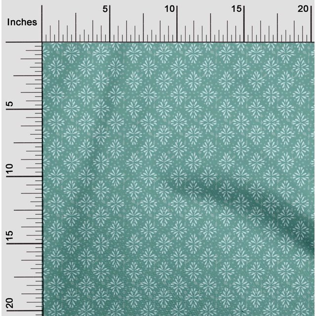 oneOone Cotton Poplin Fabric Dot & Floral Block Print Sewing Fabric BTY 56 Inch Wide