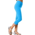 thumbnail image 2 of FAOWME Girls Autumn/Spring Fashion Lace Trimmed Stretchy Color Leggings Blue 130, 2 of 4