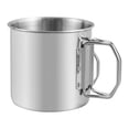thumbnail image 3 of Glass&Bottle Camping Stainless Steel Cup with Foldable Handle for Outdoor Use Durable 700ml Drinking Mug for Backpacking and Home Practical Design for Water, 3 of 8