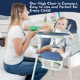 thumbnail image 4 of Chaise Haute pour Bébé 7-en-1 Convertible – Chaise d'Alimentation pour Nourrisson Réglable avec Siège Rehausseur, Inclinaison, Plateau Amovible, Coussin Lavable à la Machine, Harnais à 5 Points, Portable, Chaise pour Bébé Facile à Plier (Bleu Foncé), 4 of 11