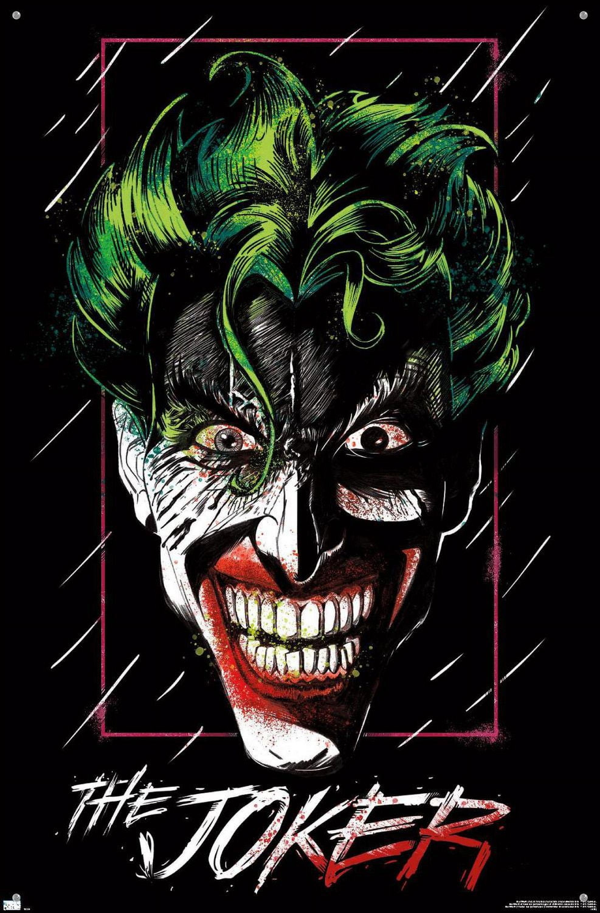 DC Comics - The Joker - Up Close Wall Poster, 14.725" x 22.375"