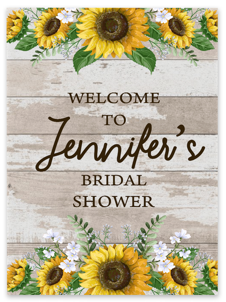 Darling Souvenir MADE WITH LOVE PersonalizedWelcomeSignFor Bridal Shower,Sunflower Border,Bridal Shower Collection Great For Your Celebrations- 18x 12