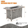 thumbnail image 3 of Costway Table de Foyer au Gaz Propane de 43 Pouces en Métal Aspect Bois avec Housse de Protection, 3 of 10