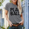 thumbnail image 3 of 2021 Femmes Concise Mode Lettre Imprimé Cou Manches Courtes Tops T-shirt pour les Femmes, 3 of 5