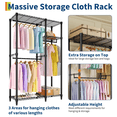 thumbnail image 3 of QinaQin Heavy-Duty Metal Clothes Rack - Freestanding Wardrobe Storage System - Adjustable Shelves and Hanging Rods - Large Storage Capacity, Suitable for Bedrooms and Laundry Rooms, 3 of 7