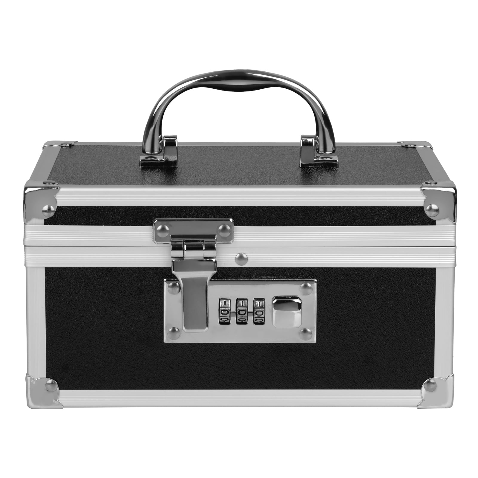 Medication Lock Box Aluminium Alloy Medicine Key Lock for Home and Travel Medicine Lock Box,First Aid Safe Medication Storage Box,7.66''x 5.12''x 4.13'' (Black)