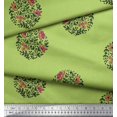 thumbnail image 2 of Soimoi Modal Satin Tissu Feuilles & Floral Bloc Tissu Imprimé 1 Yard 42 Inch Wide, 2 of 3