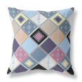 thumbnail image 1 of HomeRoots 411371 26 in. Tuile Intérieure et Extérieure Zippée Coussin & 44; Bleu et Violet, 1 of 1