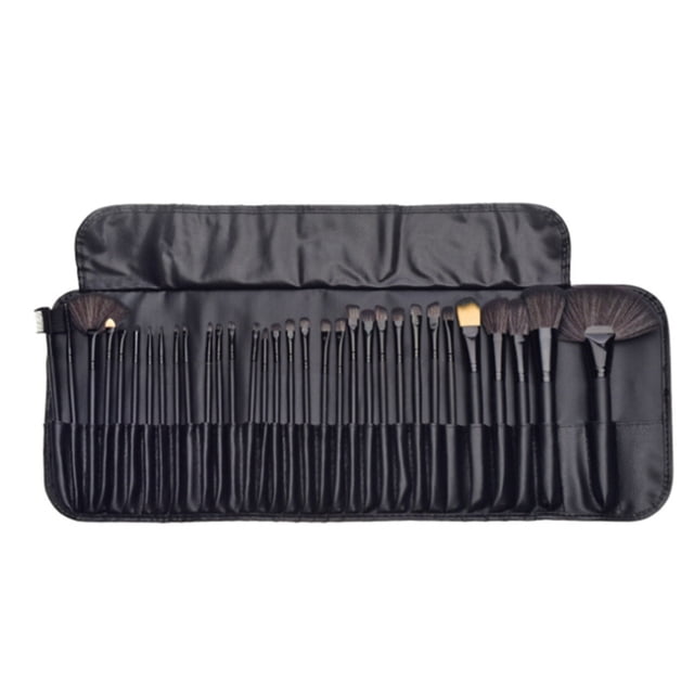 32 - Piece Plastic - Handle Makeup Brush Set with Brush Bag - Complete Makeup Tools for All Your Needs