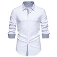 thumbnail image 1 of Birdeem Chemises pour Hommes Nouvelle Chemise à Rayures Color Block Décontractée Taille Européenne Manches Longues Chemise à Col Rabattu, 1 of 10