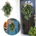 thumbnail image 1 of Wreath 2 Spring and Summer Olive Teardrop Decoration with Rattan Bow for Holiday and Seasonal Home, 1 of 7