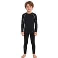 thumbnail image 3 of Moggemol Ensemble de Couche de Base de Compression pour Garçons, Col Rond, Haut à Manches Longues avec Leggings à Taille Élastique, Noir Gris 18, 3 of 5
