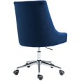 thumbnail image 4 of Meridian Furniture Karina Chaise de Bureau Pivotante Réglable en Velours Bleu Marine et Chrome, 4 of 12