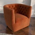 thumbnail image 3 of Allora Chaise Pivotante en Velours Style Mid-Century Modern Orange Brûlé, 3 of 6