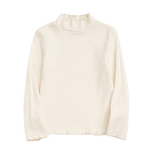 Diufon Toddler Baby Long Sleeve Tops High Neck Ruffled Hem Basic Bottom Clothes Fall Winter Warm Blouse