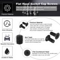 thumbnail image 3 of #6-32 x 5/16 Inch Flat Head Socket Cap Screws Hex Drive Machine Screws with Hex Spanner 20 Pcs, 3 of 7