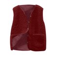 thumbnail image 1 of FAIWAD Womens Fleece Vest Fall Winter Warm Sleeveless Button Down Waistcoat Solid Color Loose Vest Coat, 1 of 7
