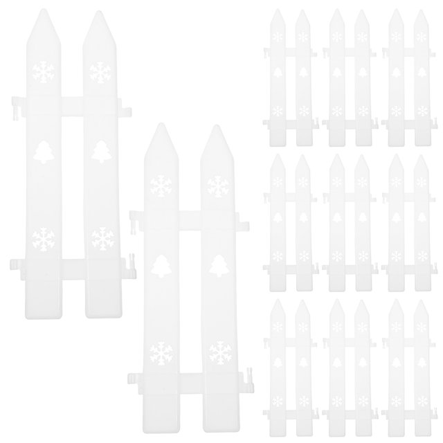 IFANLANDOR 20Pcs White Plastic Christmas Tree Fence Decorative Garden Partition for Flowerpot Decoration