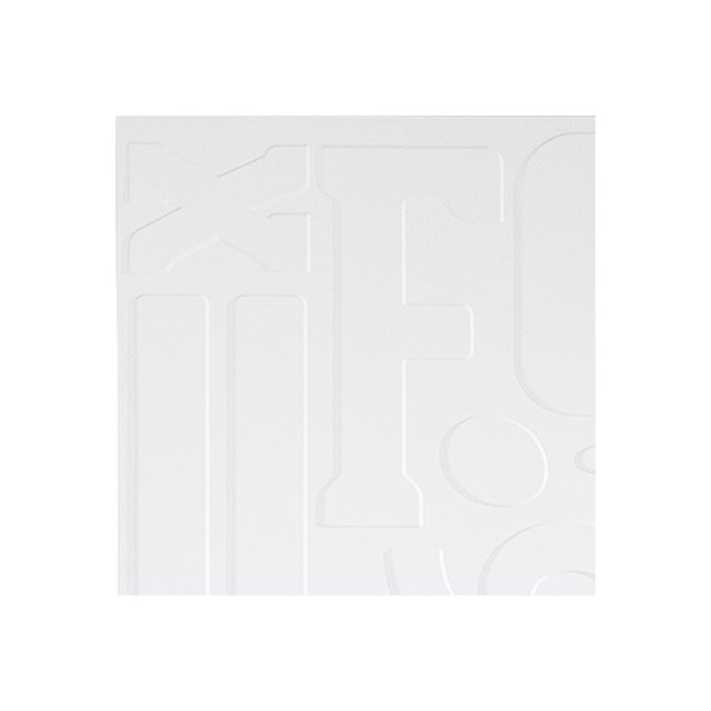 FASÄDE Easy Installation Alphabet Matte White Wall Panel Sample (12" X 12" Sample)