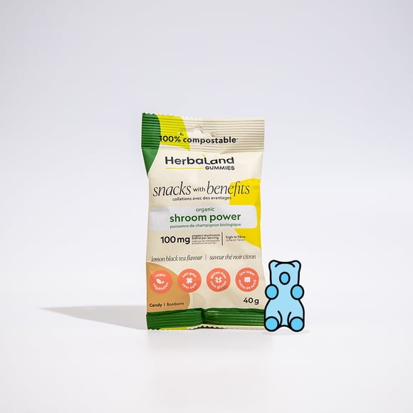 Herbaland Shroom Power Gummies - 40g Pouch - Snacks with Benefits