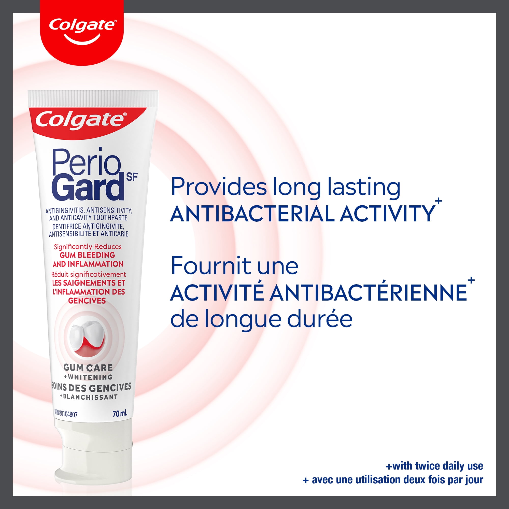Dentifrice blanchissant Colgate PerioGard SF Gum Care Plus, 70 mL