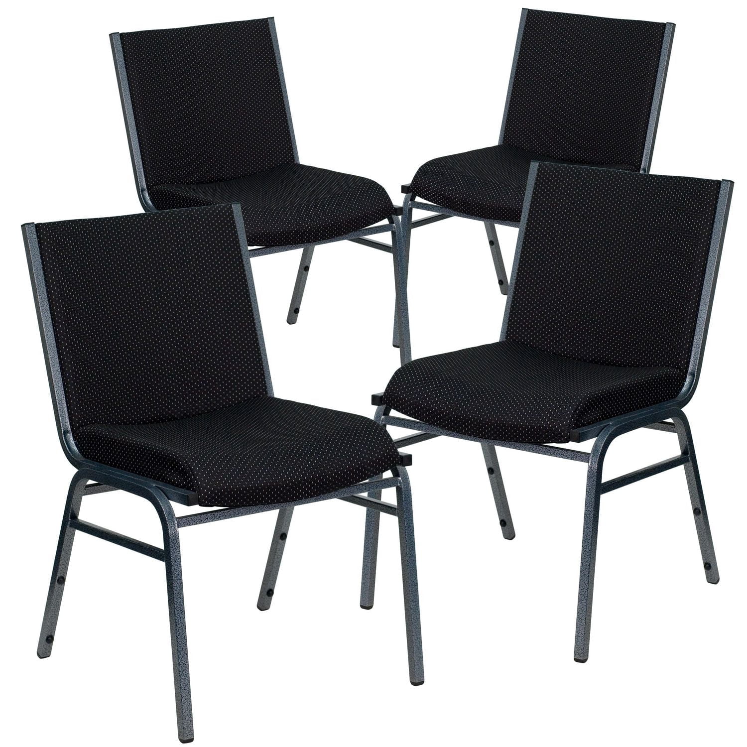 4 Pk. HERCULES Series Heavy Duty Black Dot Fabric Stack Chair