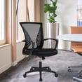 thumbnail image 2 of BestOffice Ergonomic Mesh Office Chair, Mid-Back Task Chair with Lumbar Support, Armrests, Rolling Swivel & Adjustable Height, Black, 2 of 7