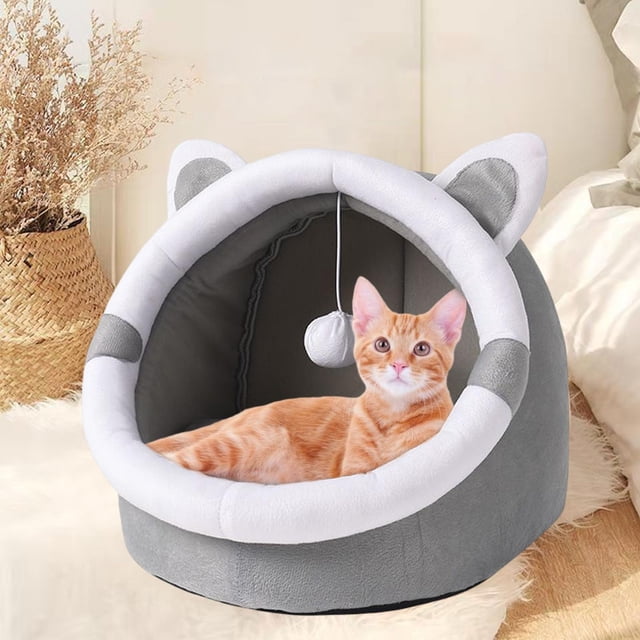 cat Beds for Indoor Cats Cat House Kennel Pad Anti Slip Bottom L