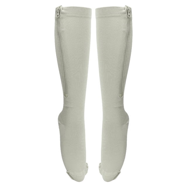1 Paire 15-20 mmHg à Bout Fermé avec Fermeture Éclair, Bas de Compression pour Femmes, Bas de Compression Jusqu'au Genou