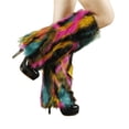 thumbnail image 1 of Chauffe-jambes pour Femmes Colorés en Fausse Fourrure Duveteuse Apparence Mode Couvre-Bottes Extensibles pour Usage Quotidien, 1 of 9