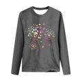 thumbnail image 4 of Pisexur Hauts d'Automne pour Femmes Mode Mignon T-Shirt Imprimé Graphique Hauts Col Rond Manches Longues Chemises pour Femmes Habillées Décontractées Sorties Hauts Confort Polyvalents Légers T-Shirts, 4 of 5