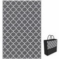 thumbnail image 1 of Outsunny Tapis d'Extérieur Imperméable, 6 Pieds x 9 Pieds Gris et Blanc en Filet, 1 of 10