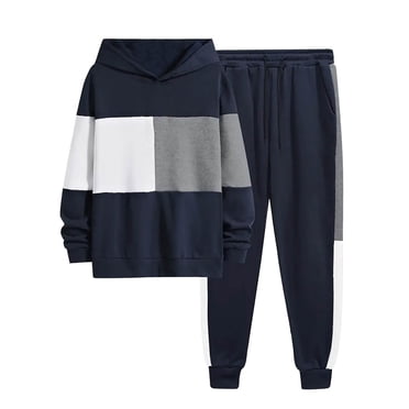 Sunnyoo Big Boys Sports Outfits Color Block Pullover Hoodie and Sweatpants Sweatsuit
