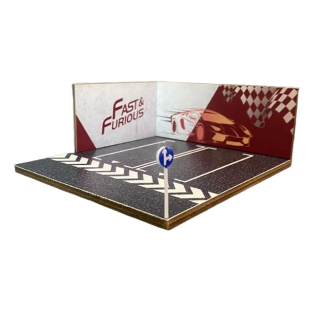 Milaget 1/64 Parking Lot Layout Nonslip Diorama Model Building for Vehicle Scene Toy Style C