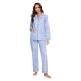 thumbnail image 3 of GLOBAL Women's Flannel Pajama Set - 100% Cotton, Button Down Top & Drawstring Pants | Warm Winter Sleepwear for Canada, 3 of 5