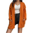 thumbnail image 1 of RXIRUCGD Chemisier à Manches Longues à Col en V pour Femme, Rayé, Ample, à Agencement de Couleurs, Orange, Taille : 3TG, 1 of 4