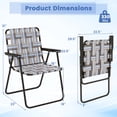 thumbnail image 3 of Costway 4 PCS Folding Beach Chair Camping Lawn Webbing Chair Lightweight 1 Position Brown, 3 of 9