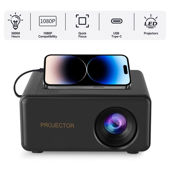 Birdeem Portable Projector,1080P Hd Home Theater Projector for Bedroom Use,Multi-Device Connectivity with Wall Projection,Lightweight and Easy Setup for Indoor Entertainment
